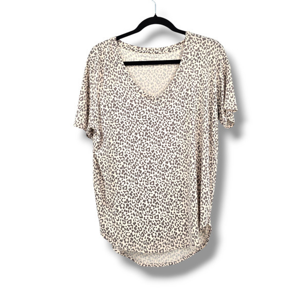 American‎ Eagle Women's Soft & Sexy V Neck Short Sleeve Cheetah Print T-Shirt XS - Picture 1 of 8